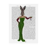 Životni znak Likovne umjetnosti 'Zec zelena haljina' platno Art by Fab Funky