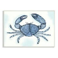 Stupell Industries Blue Crab kandže morski život Botanički uzorak Grafička umjetnost Unfrant Art Print Wall Art, Dizajn Darlene Seale