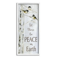 Stupell Industries fraza za mir na Zemlji zimske ptice snježno Drvo, 24, dizajn Sally Swatland