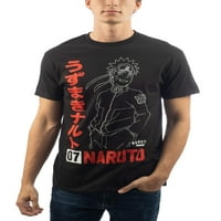 Naruto Kanji ocrtava mušku i veliku mušku grafičku majicu