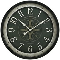 FirsTime & Co. Zidni sat od bronzane ruže kompasa, tradicionalni, analogni, u