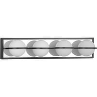 Pearl LED kolekcija Četvoro svjetlo mat crna Opal Staklo LED moderno svjetlo za kupanje