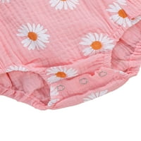 Novorođenče Djevojke Sweet Daisy Romper rukavice bez rukava sa rukavima, ljetni bod-bodi, ružičasta 12-mjeseci
