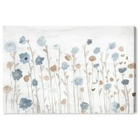 Wynwood Studio 'Beautiful Growth Light Blue' cvjetni i botanički zidni umjetnički platneni Print - plava, smeđa, 30 20