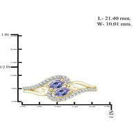 JewelersClub 2. Carat T. G. W. tanzanit i bijeli dijamant Accent 14k zlato preko srebra 3-komad nakit set