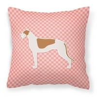 Greyhound cheyerboard Pink tkaninski ukrasni jastuk