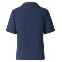 Miayilima ženske majice kratki rukav V izrez casual labav vrhovi dame pamučne majice bluza
