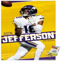 Minnesota Vikings-Justin Jefferson zidni Poster sa palicama, 22.375 34