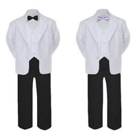 Baby Toddler Boy teen formalni crno-bijeli set odijela satenska leptir mašna SM-20