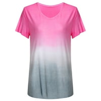 Majice za žene Trendy Dressy Casual gradijent boja kratka rukava T-Shirt tunika bluza Tops ženske Tshirts