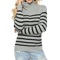 Jesen i zima tanka pulover pletena Donja košulja pleteni džemper žene crna siva l veličina