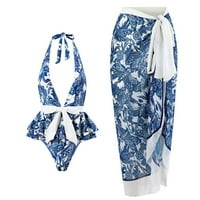Bikini Ženski modni Retro štampani konzervativni Jednodijelni set haljina na plaži Plus kupaći kostim