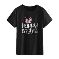 Beppter Womens Easter Tops Ženska Moda Uskrs kratki rukav T Shirt meka Casual bluza Print Tops
