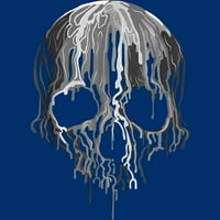 Melting Skull crno bijela umjetnička grafika Halloween TShirt Muška Kraljevsko plava grafička majica rezervoara-dizajn ljudi 2XL
