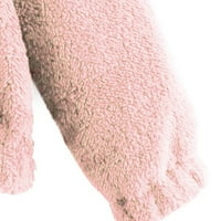 Fjofpr Dame Fall Odeća dukserica za žene dugih rukava s dugim rukavima košulja s toplim medvjedama Fuzzy duksev Ležerne prilike Lagane pulover vrhovi sa džepovima