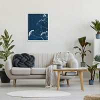 Mornarsko plave botaničke klipe Botanical i cvjetna grafička umjetnost bijela uramljena umjetnost Print Wall Art
