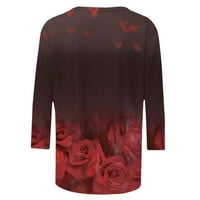 Safuny ženske fit vrhove Trendne majice Elegantne casual udobne praznične cvjetne tiskane pulover jesenski
