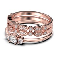 Minimalistički 1. karat tan na ovalni rez dijamantski prsten za bajku, nježan vjenčani prsten u 10K čvrstih