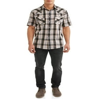 Plains Muška karirana Zapadna košulja sa kratkim rukavima, do veličine 6XL