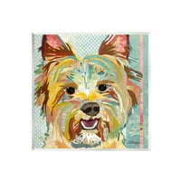 Stupell Industries Happy Terrier pet Portretni kolaž grafička Umjetnost Neuramljena Umjetnost Print zidna