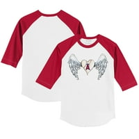 Infant Tiny Repa Bijela Crvena Los Angeles Anđeli Angel Wings Raglan Rukav T-Shirt