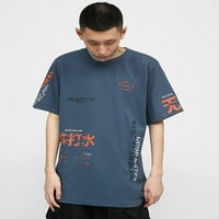 CoCopeaunt muškarci žene Y2K Harajuku Vintage majica, kinesko pismo grafički kratki rukav majica labava