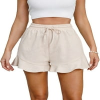 Sanviglor ženske ljetne plaže kratke hlače bermude Mini pantalone sa elastičnim strukom kratke vruće pantalone sa labavim donjim dijelom odmor od bijele XL