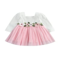 wybzd Toddler Baby Girls proljeće jesen princeza haljina Dugi rukav til patchwork haljina sa cvjetnim
