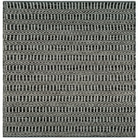Montauk Devnet Geometrijski pamučni tepih za trkač, bjelokosti tamno siva, 2'3 7 '