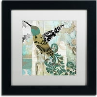 Zaštitni znak likovne umjetnosti Hummingbird Batik II Canvas art by boja pekara bijela mat, crni okvir