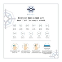 Karatni baget i dijamantski vjenčani prsten okruglog oblika od 10k bijelog zlata