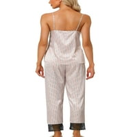 Jedinstvene povoljne osobe Ženske satenske trake čipke vrhove sa pantalovima Pajamas setovi za spavanje