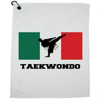 Meksiko Olimpijski-Taekwondo-Zastava-Siluetni ručnik za Golf s kopčom za karabiner