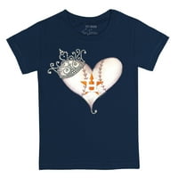 Majica Za Novorođenčad Tiny Repa Navy Houston Astros Tiara Srce
