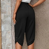 GaThRRgYP Plus Size ženske duge pantalone, Ženska Moda Casual labave meke jednobojne tanke pantalone sa srednjim strukom