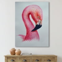 Sažetak portret ružičaste flamingo IV slikarski platno Art Print