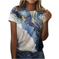 Ženski vrhovi grafički Tees kratki rukav okrugli vrat majica bluza ljeto Plus Veličina vrhovi svijetlo