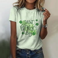 Timegard St. Patrick Dan Moda ženski okrugli vrat Casual kratki rukav štampani dame Tops bluza Izlazak