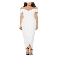 Ženske Bijele Rastezljive Kratke Rukave Sa Patentnim Zatvaračem Maxi Formalna Fau Haljina 8