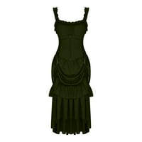 Aboser Plus Size haljine za Curvy žene bez rukava Goth Dress Square Neck wrap Dress Vintage Steampunk Costume Black Party haljine