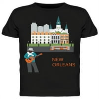 Muškarac Gitara u New Orleansu T-Shirt Men-Image by Shutterstock, muški x-veliki