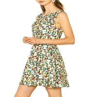 Ženska cvjetna haljina sa slojevitim slojevitim rukavima bez rukava