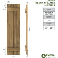 Ekena Millwork 14 W 73 H Americraft Vanjska ploča sa četiri ploče od pravog drveta spojena ploča-N-letve