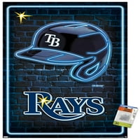 Tampa Bay Rays - Neonski kaciga zidni poster sa push igle, 22.375 34