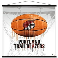 Portland Trail Blazers - Kapljeni košarkaški zidni poster s magnetnim okvirom, 22.375 34