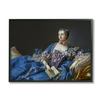 Stupell Industries Madame de Pompadour Likovna slika Francois Boucher slika crno uokvirena Umjetnost Print