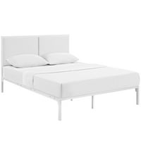 Modway della King vinil krevet u bijeloj bijeloj boji