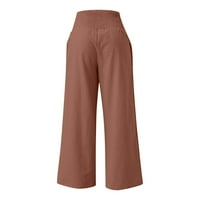 Inleife pune duljine hlače za čišćenje ženske hlače sa širokim nogama visoke struke ravno hlače casual pantalone