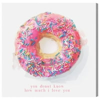 Wynwood Studio Hrana i kuhinja Zidna umjetnost Platno Ispisuje 'Vi Donut znajte' pecivo - ružičasto, bijelo