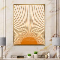 Designart 'narandžasti Sun Print na bež III' moderni uramljeni platneni zidni umjetnički Print